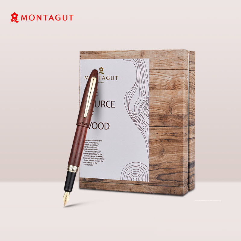 Embrace Natural Sophistication with the Wooden Montagut Signature Fountain Pen