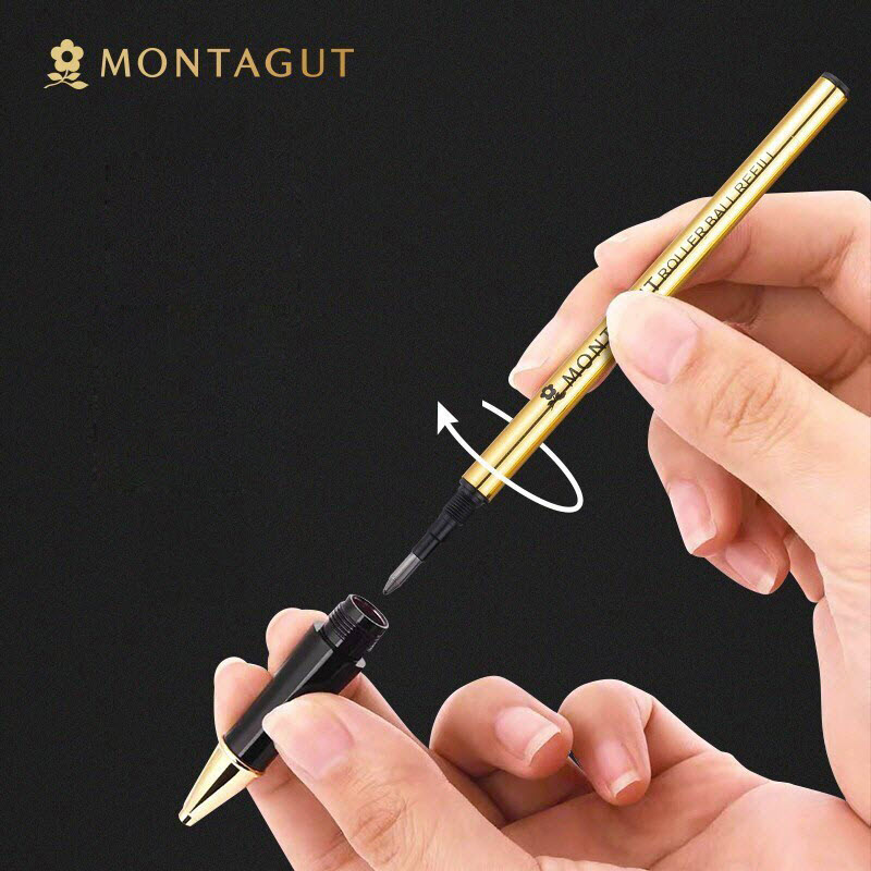 Montagut Premium Ballpoint Pen Refill - Yellow Casing, Black Ink