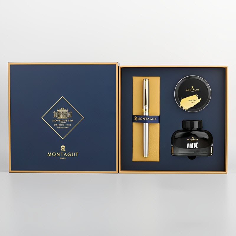 Montagut MT 0981 Premium Silver Fountain Pen Set