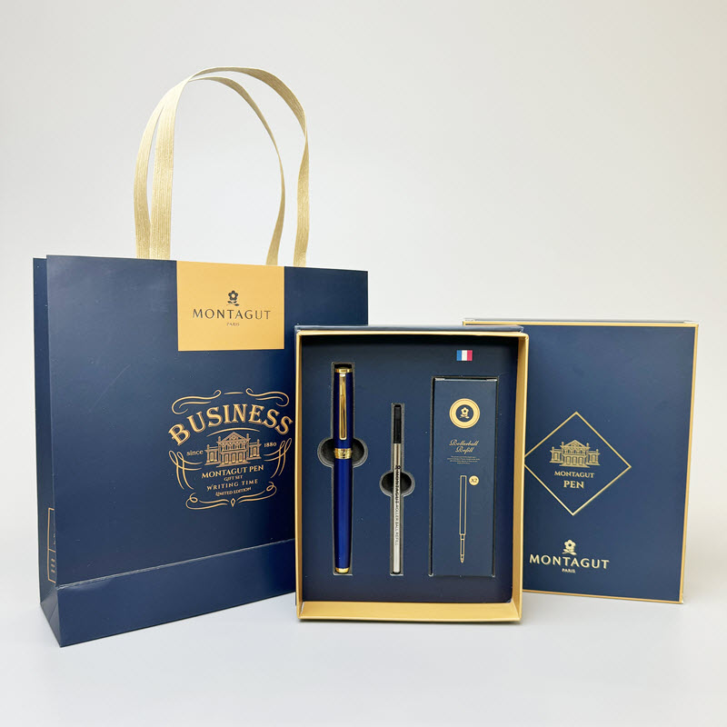 Montagut MT018 Navy Blue Luxury Ballpoint Pen Gift Set