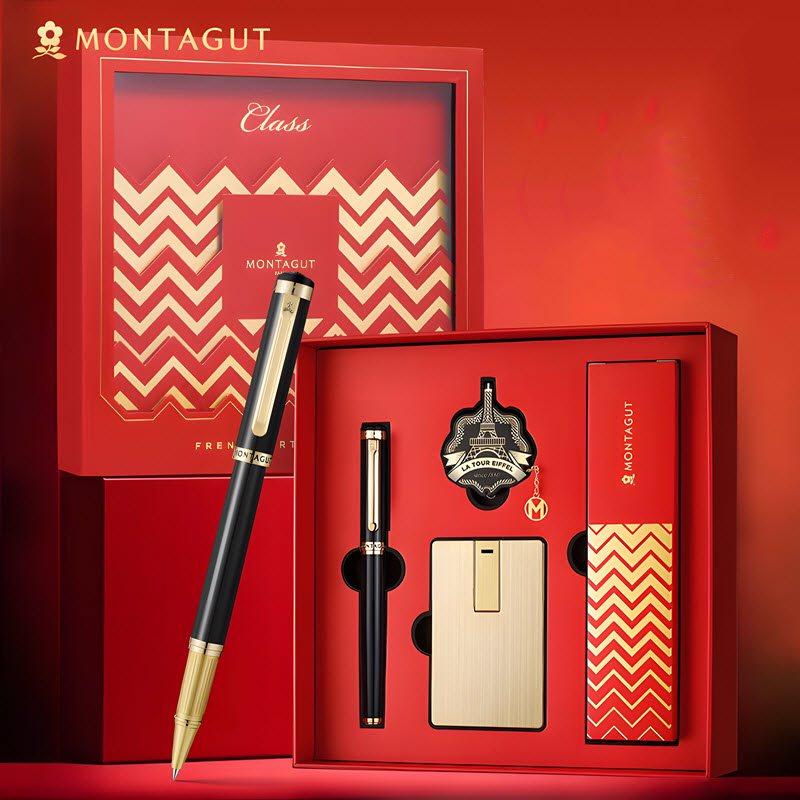 Montagut MT0250 Luxury Black Pen Set Elegant Gifts for Men & Anniversary Gifts