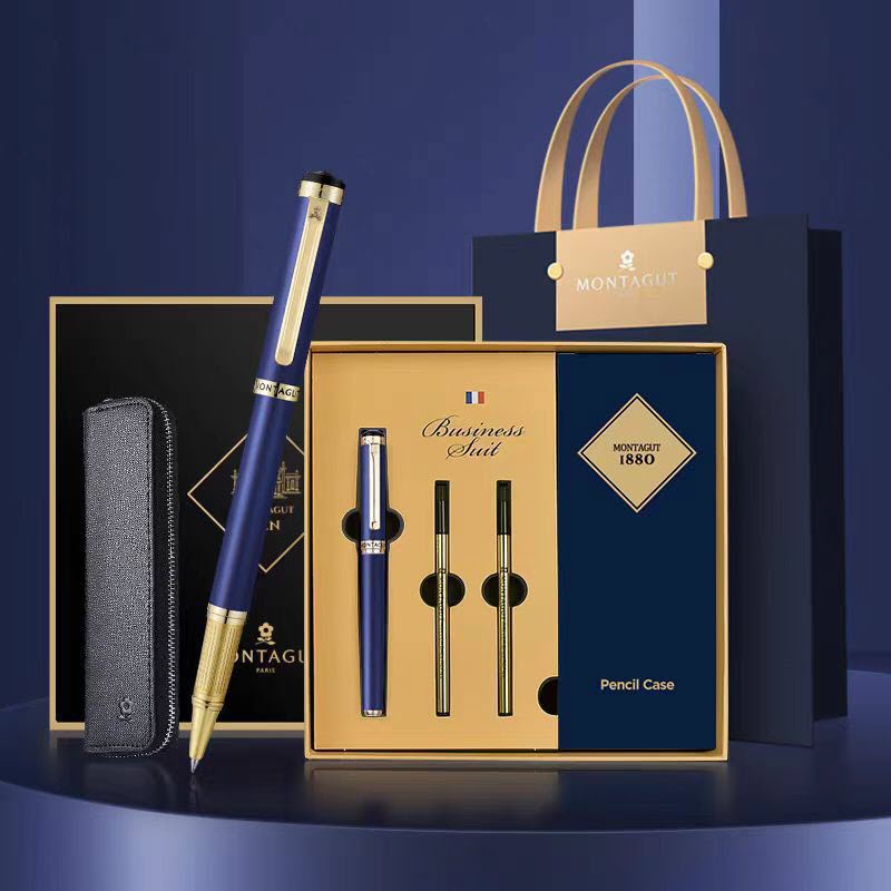 Montagut MT535 Deep Blue Luxury Ballpoint Pen Set