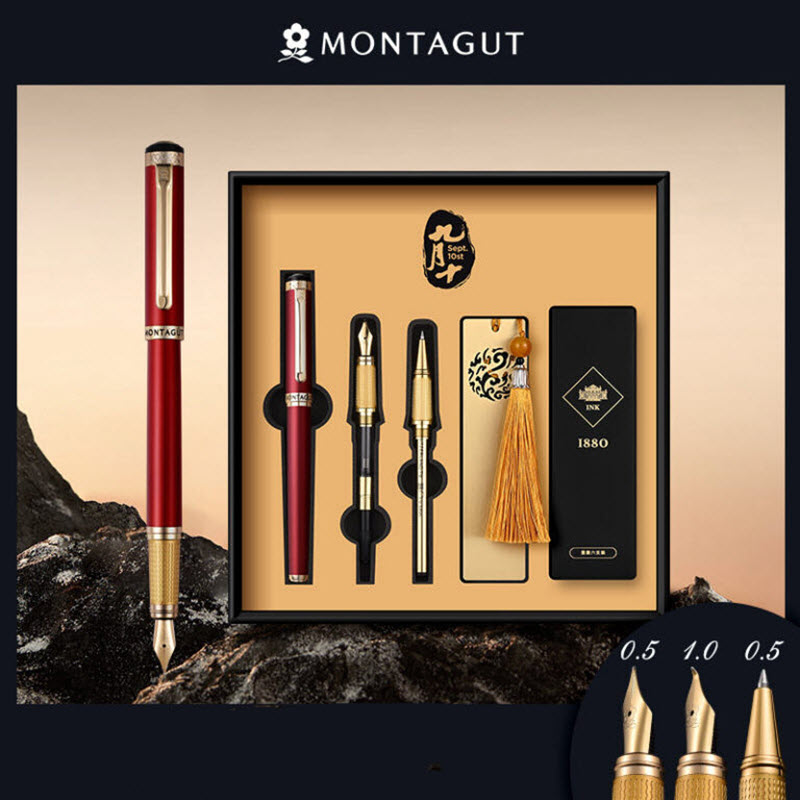 Montagut Red Special Edition Signature Pen Set for Teachers