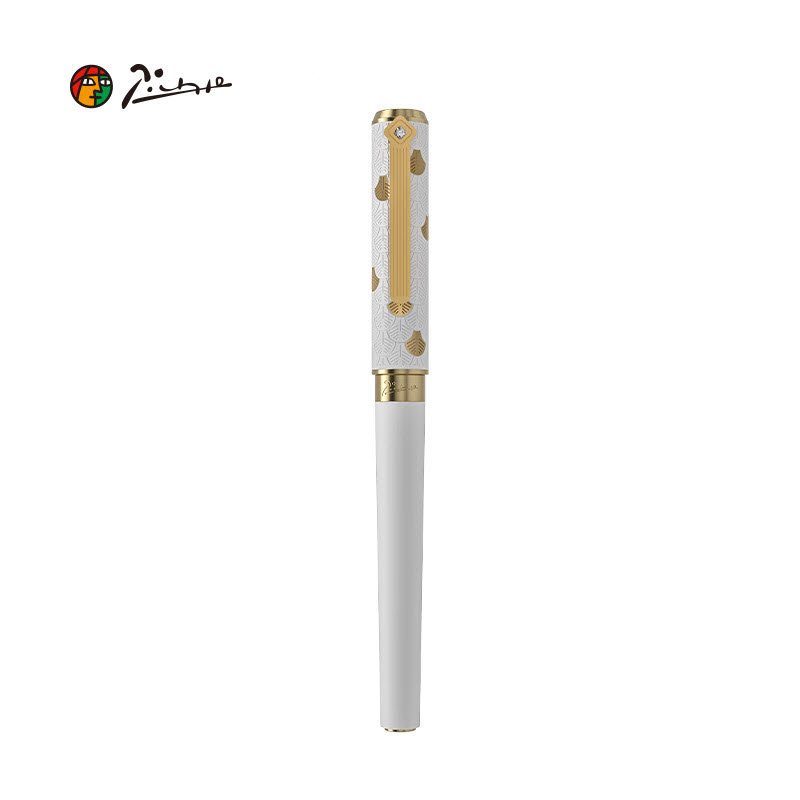 Picasso 085 White Fountain Pen with 10K Gold-Plated Nib