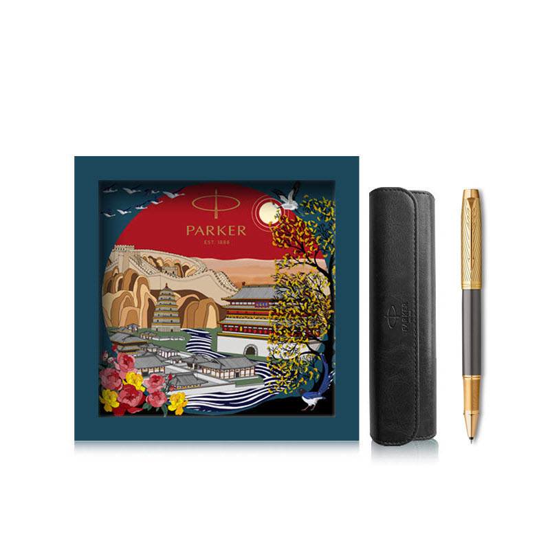 Parker IM Arrow Grey GT-2200977 18K Gold-Plated Signature Pen Gift Set