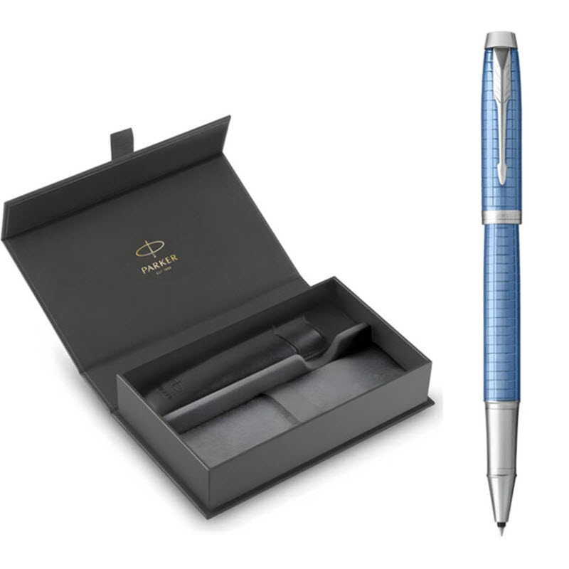 Parker IM PRM X Blue CT TB4 1975589 Signature Pen Gift Set with Leather Case