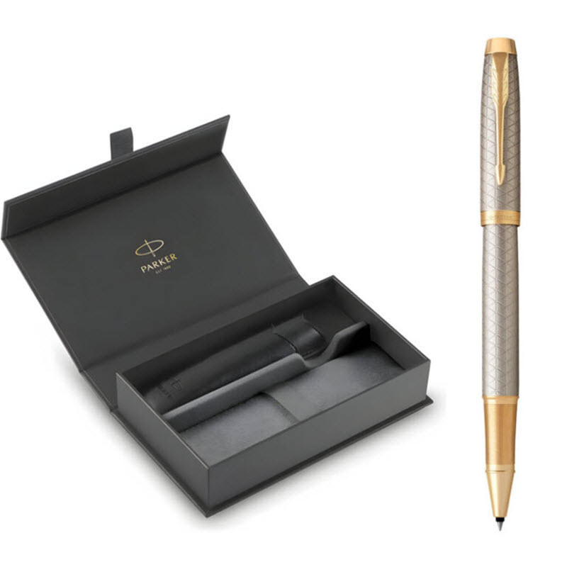 Parker IM PRM X Grey GT TB4 1975587 Pen Gift Set with Leather Case