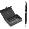 Parker SON X-Black CT TB-1950792 Signature Pen Gift Set with Leather Case