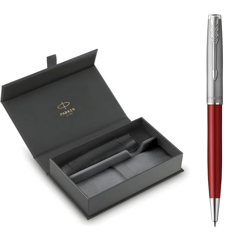 Parker SON X-SBMetal Red CT TB-2146855 Signature Pen Gift Set with Leather Case