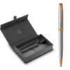Parker SON X Stainless Steel GT TB-1950798 Signature Pen Gift Set with Leather Case