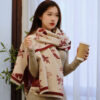 Red Bamboo Cashmere Double-Sided Scarf KQ-WD34 for Women