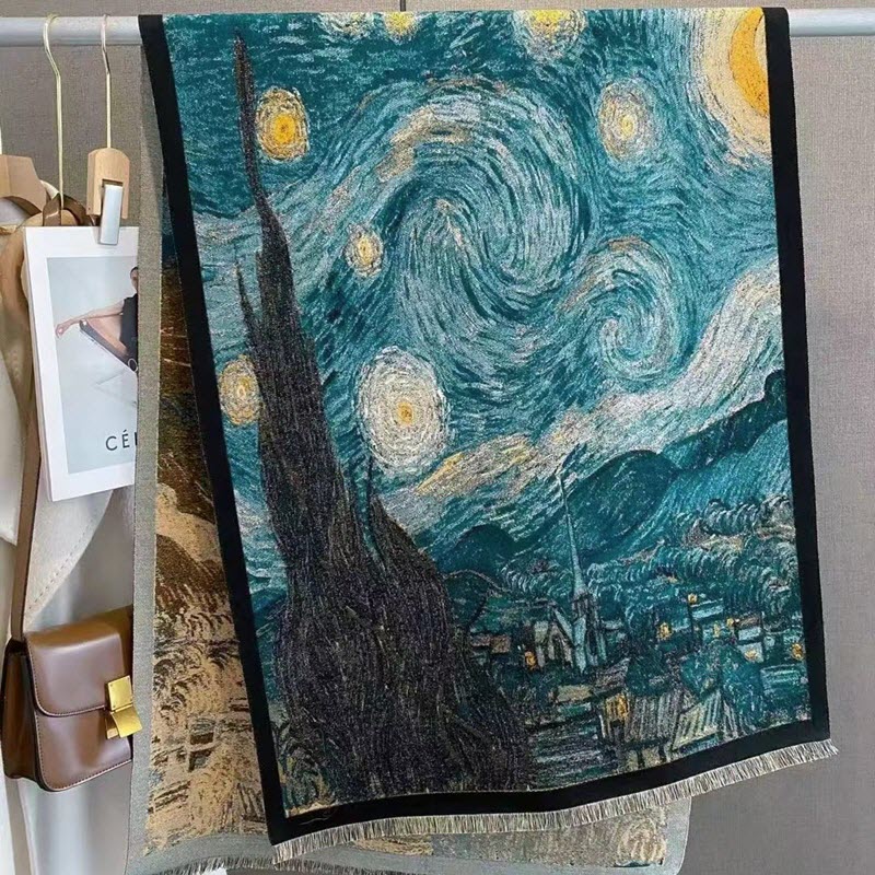 Van Gogh Starry Night Women's Cashmere Scarf Shawl