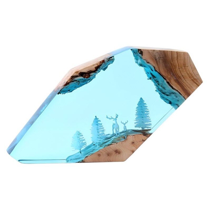 EPX007 Forest Deer Epoxy Resin Lamp
