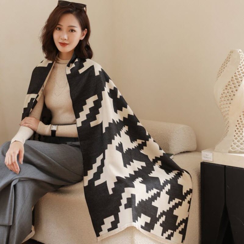 Luxury Houndstooth Winter Scarf KQ-WD37 for Women