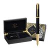 Parker Ingenuity Black Snake Luxury Fountain Pen with Velvet-Lined Wooden Box