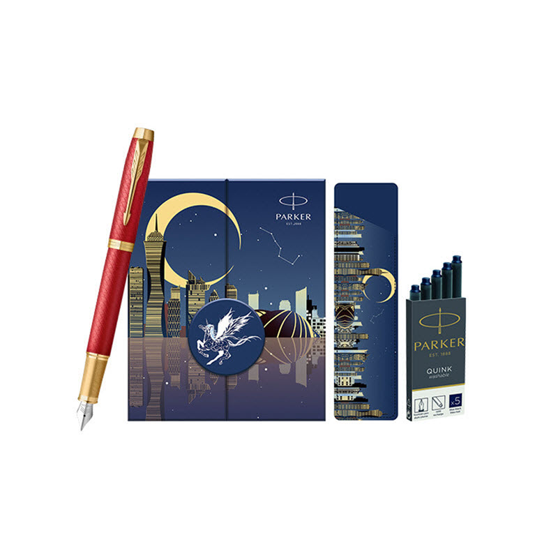 Parker PK058 Red Fountain Gift Set