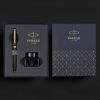 Parker PK874 Premium Black Fountain Pen Gift Set with Ink Bottle and Branded Box
