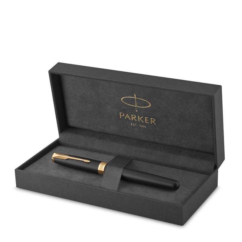 Parker SON Matte Black GT TB 1950875 18K Gold-Plated Fountain Pen Luxury Gift