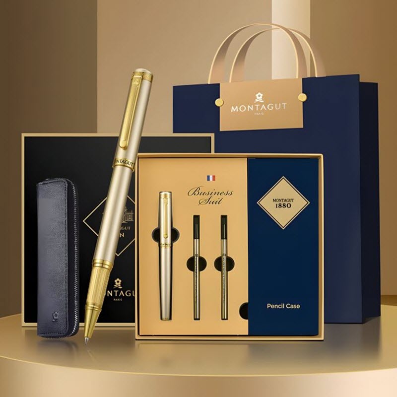 Montagut MT535 Gold Luxury Ballpoint Pen Gift Set Luxury Gifts for Men